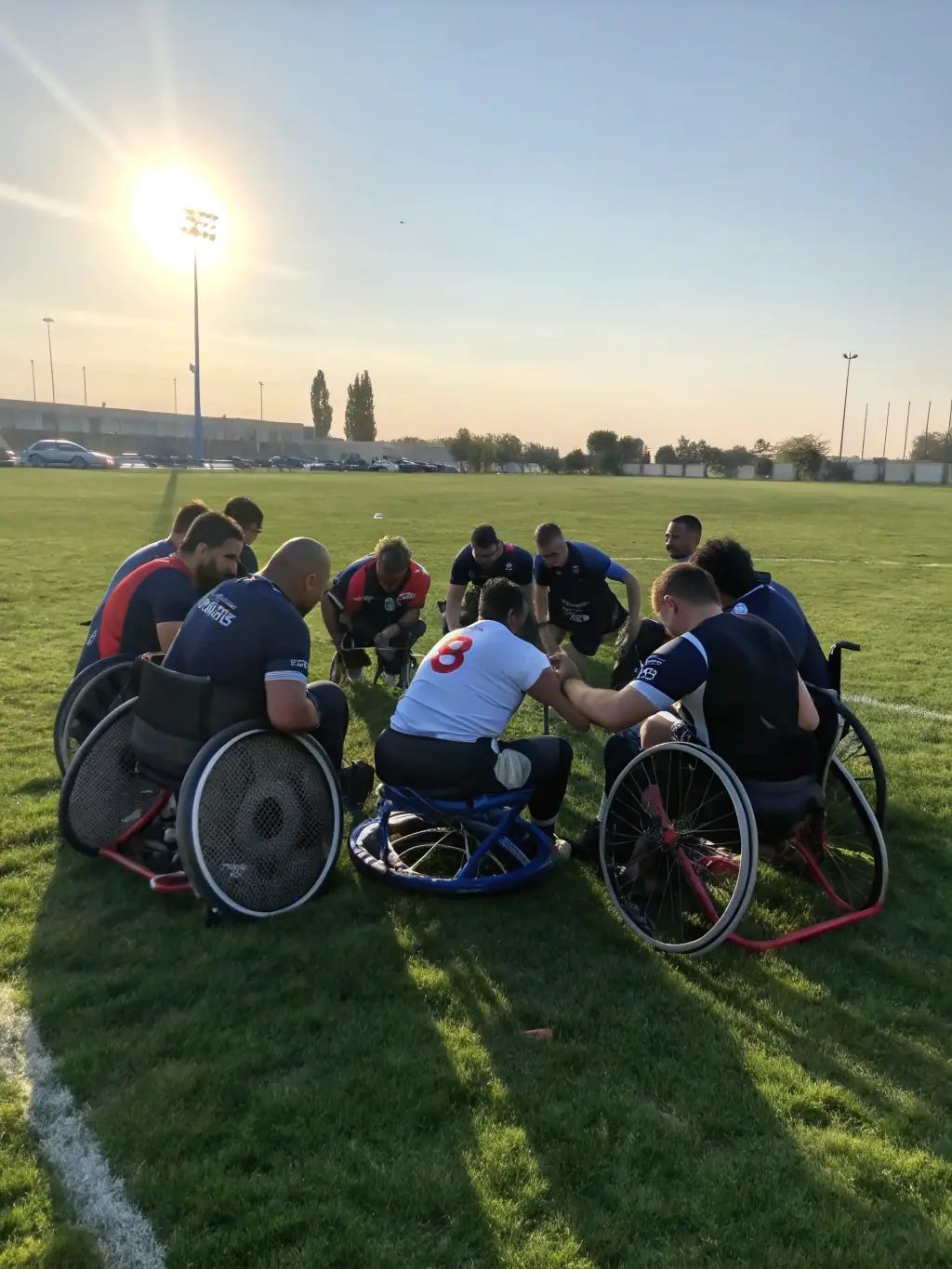 A group of people with disabilities participating in an adaptive sports program, showcasing the commitment of ASSOCIATION VACANCES 93 to inclusivity.